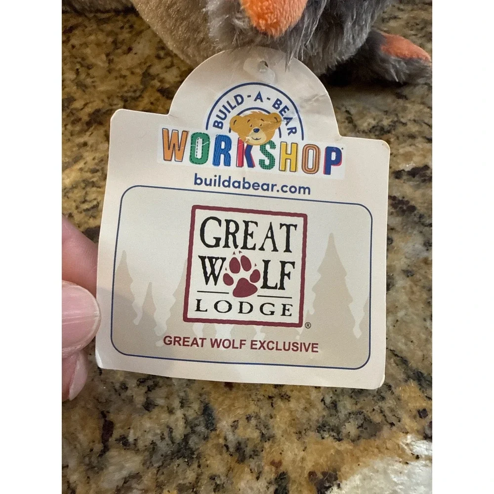 Build-A-Bear Great Wolf Lodge Exclusive Violet the‎ Wolf Plush Gray Orange New